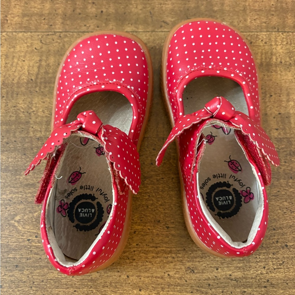Livie & Luca Red Polka Dot Mary Jane Dress Shoes